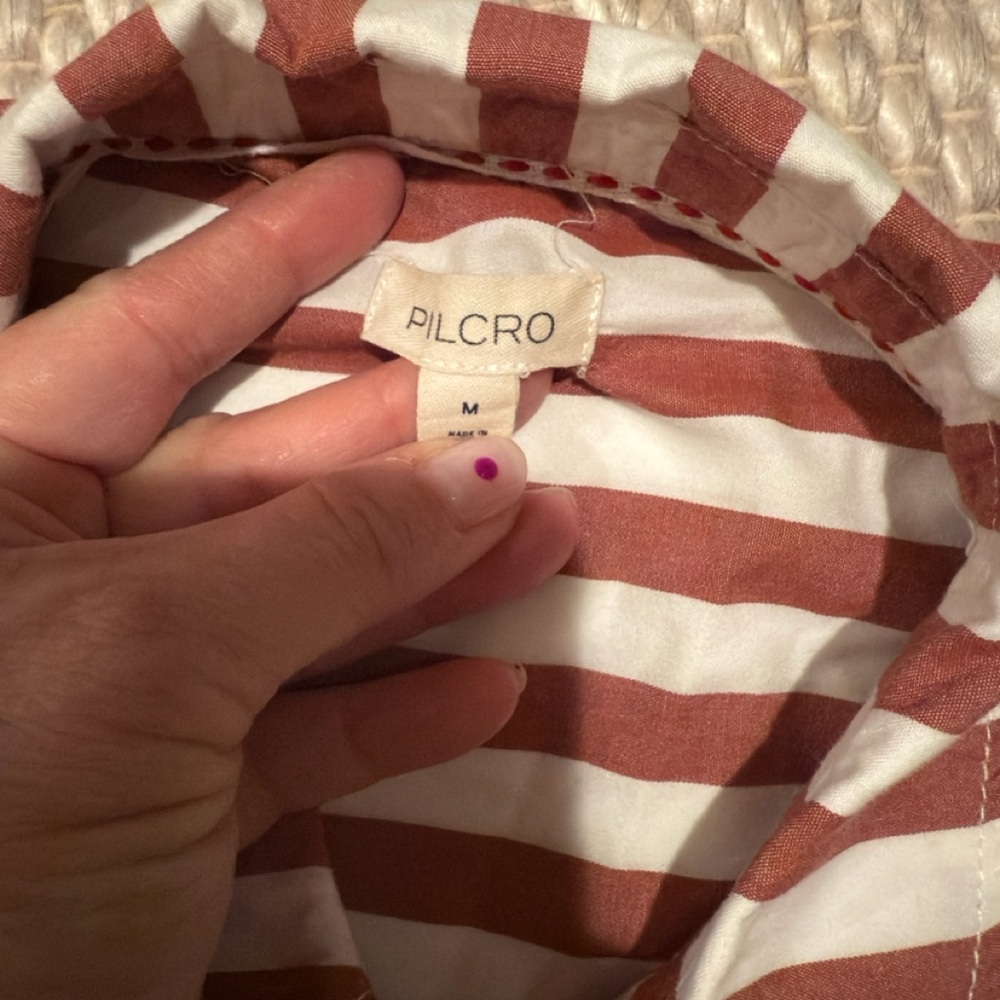 Pilcro Bailey Red and White Striped Shirt - Picture 7 of 9